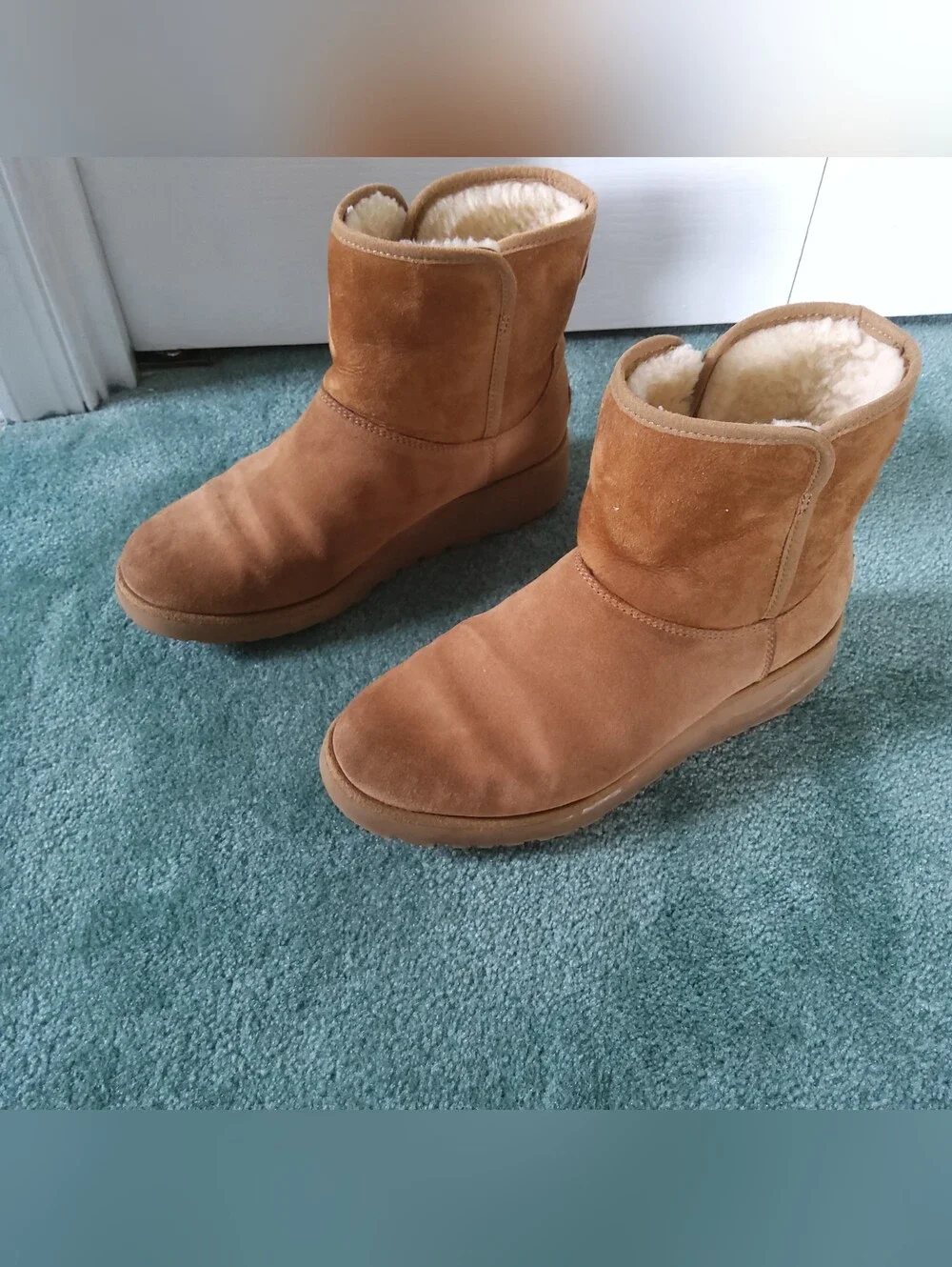 UGG Chestnut Suede Shearling Lined Short Boots